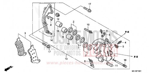 MACHOIRE DE FREIN AVANT G. NSA700A9 de 2009